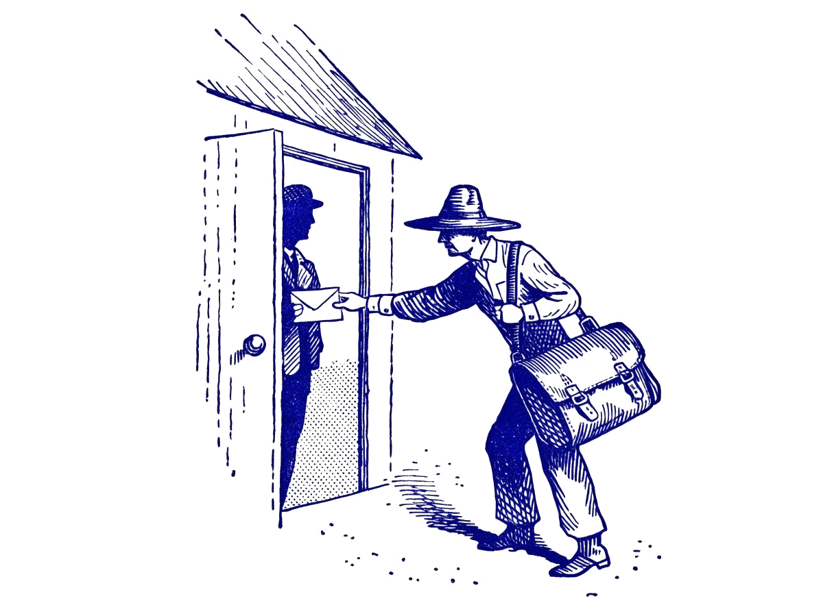 Engraving of an old telegraph office
