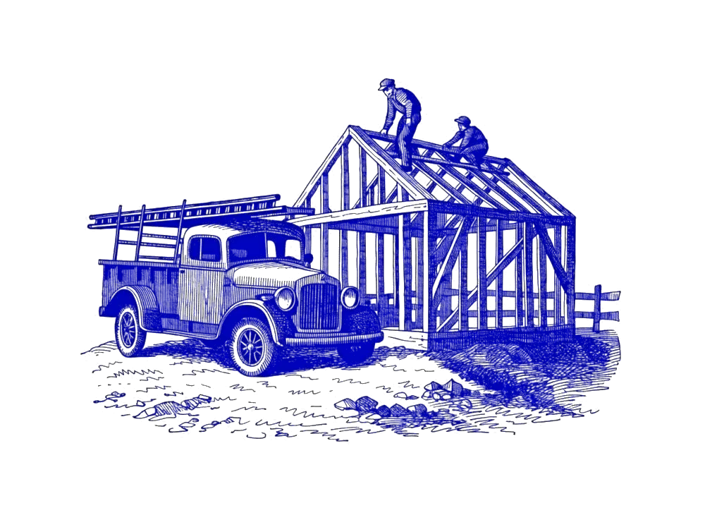 Engraving of a delivery truck