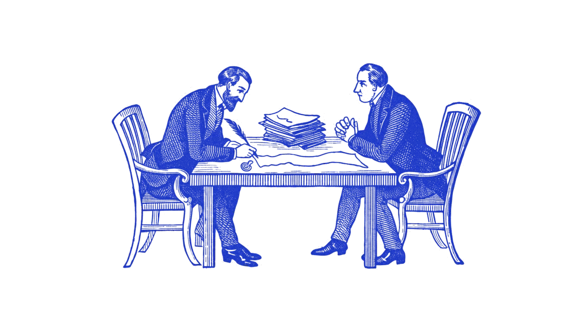 Engraving illustrating what a data license agreement looks like, clause by clause