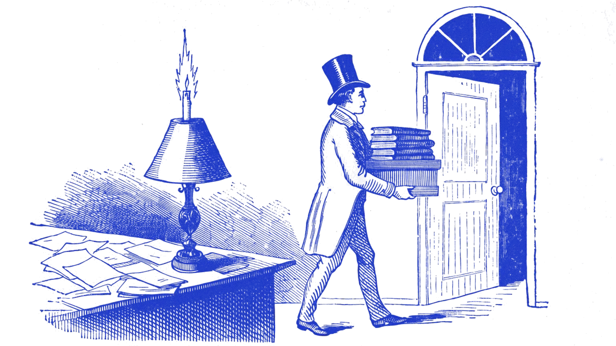 Engraving illustrating what happens to your company's data when the business closes